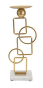 Marie Gold Metal and Marble Candle Holder - 13x10x31.5 cm