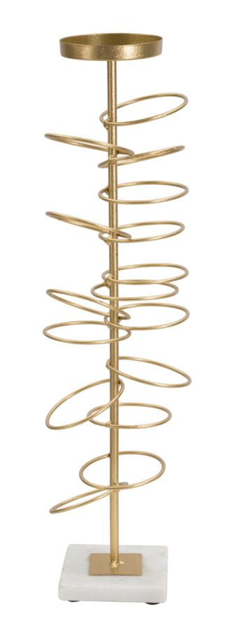 Eleganter Kerzenhalter aus Metall und Marmor 14x13x50,5 cm