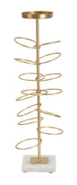 Geometric Gold Metal Candlestick Holder 14x13x46 cm