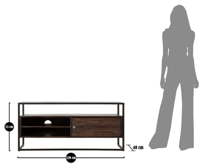 TV-Schrank aus massivem Akazien-Nilotica-Holz – Modernes Design und stilvoller Stauraum 120x40x55 cm