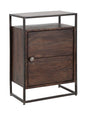 Elegant Nilotica Acacia Wood Nightstand 45x30x66 cm with Door and Shelf