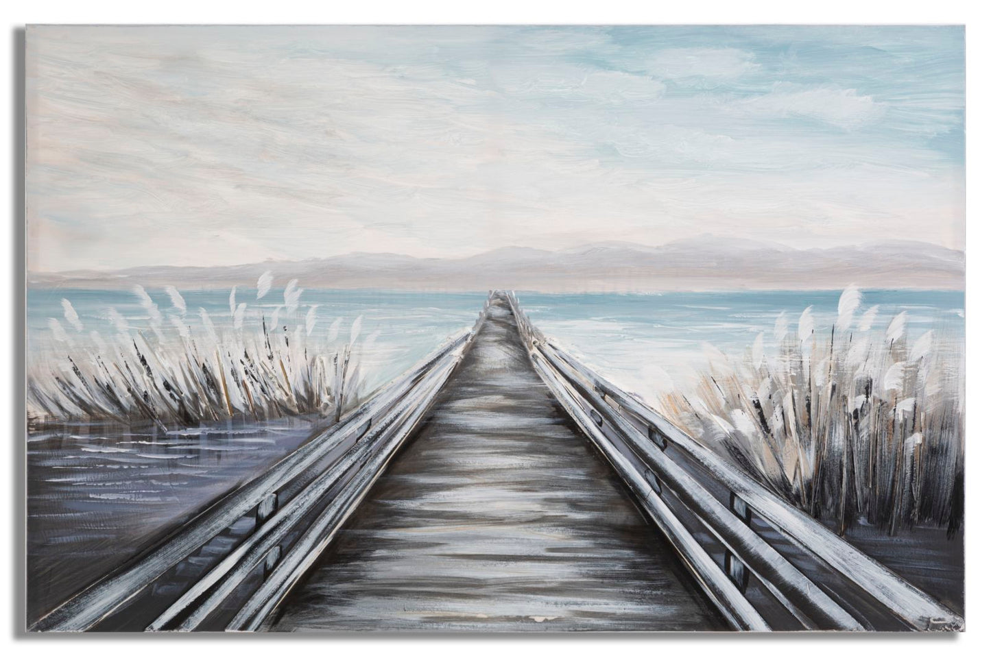 Leinwandbild mit Steg – Abmessungen 120x3,8x80 cm