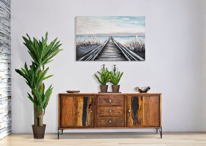 Leinwandbild mit Steg – Abmessungen 120x3,8x80 cm