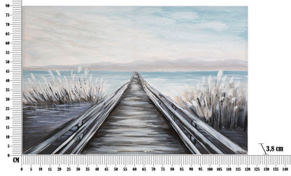 Leinwandbild mit Steg – Abmessungen 120x3,8x80 cm