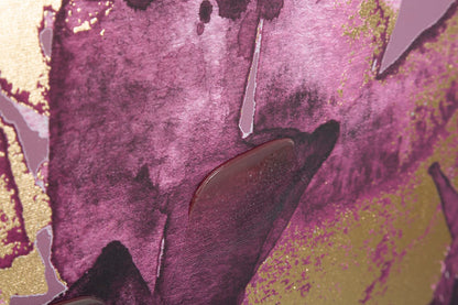 Stampa Artistica Foglie Scuri 80x3x120 cm
