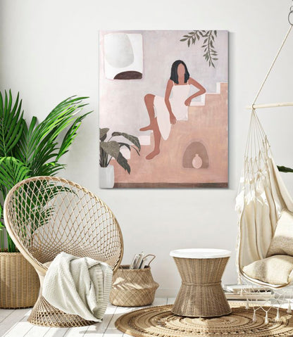Weibliches Porträt auf Leinwand – 80x3,7x100 cm