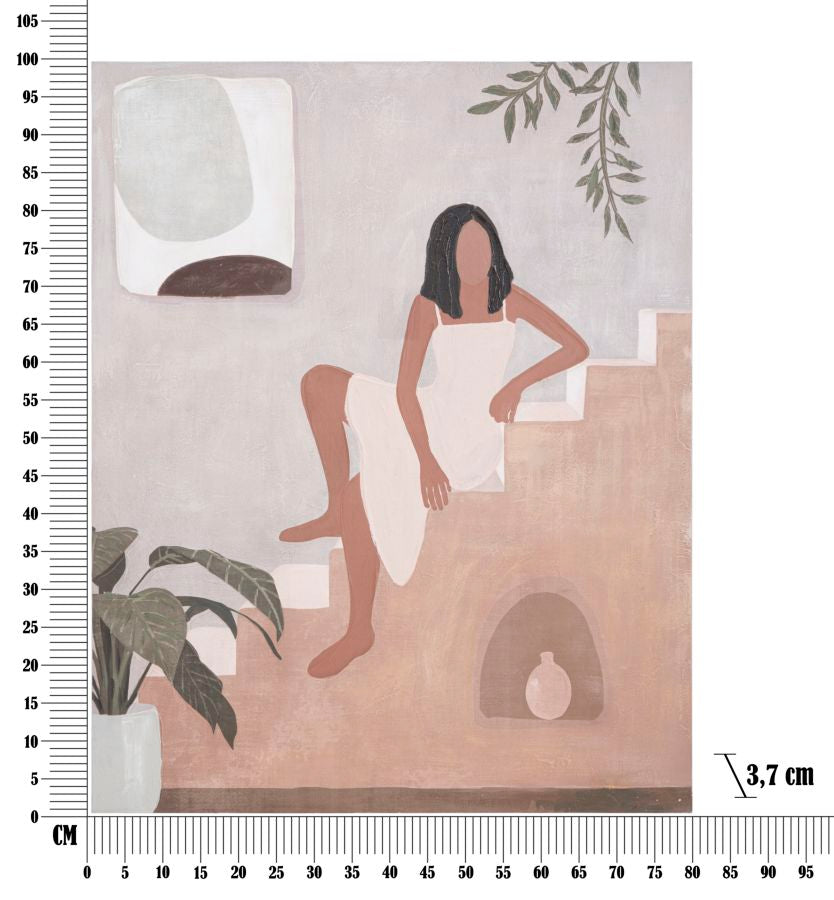 Weibliches Porträt auf Leinwand – 80x3,7x100 cm