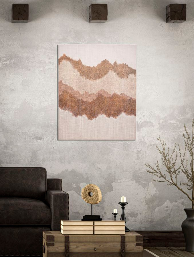 Abstraktes Gemälde auf Leinwand Browny 80x3,7x100 cm