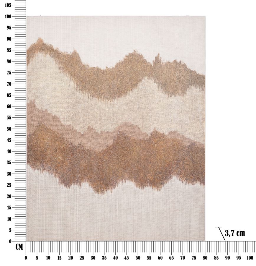 Abstraktes Gemälde auf Leinwand Browny 80x3,7x100 cm