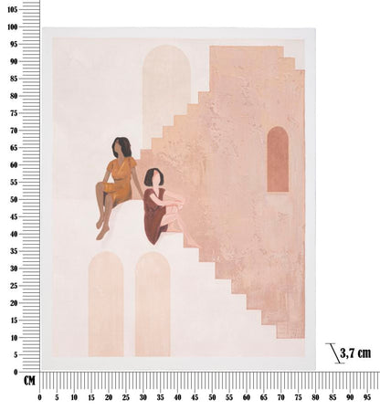 Leinwandbild "Zwei Frauen auf der Treppe" - 80x3,7x100 cm