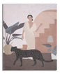 Painting on Canvas "Lady and Leopard" - 80x3.7x100 cm