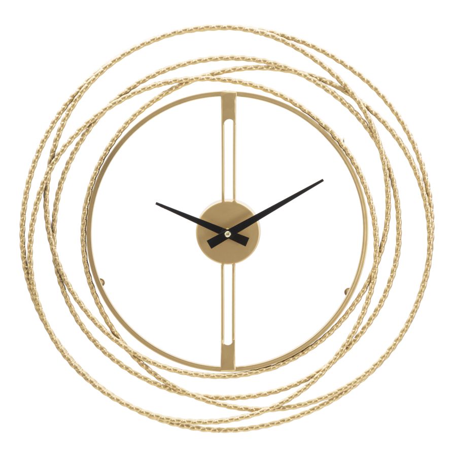 Elegante Wanduhr mit Goldstreifen, ø 50x4 cm