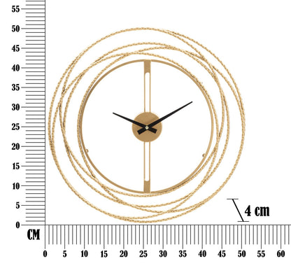 Elegante Wanduhr mit Goldstreifen, ø 50x4 cm