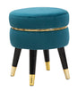 Stool Paris Velvet Teal and Golden Base cm ø 35x40.5