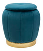 Paris Storage Ottoman in Ottanio and Gold Velvet - Ø 43x43 cm