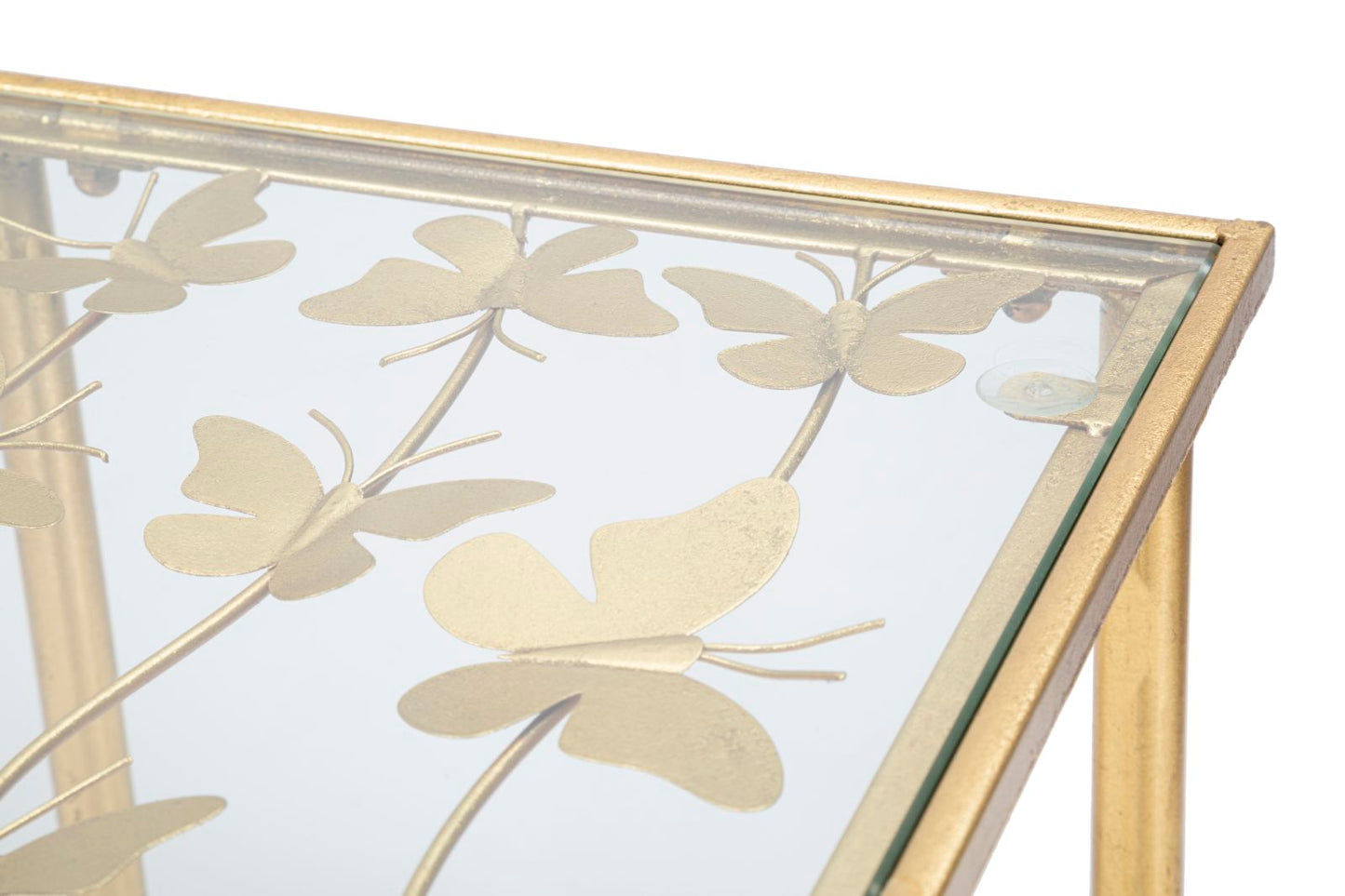 Console in Vetro con Farfalle 100x35x80 cm