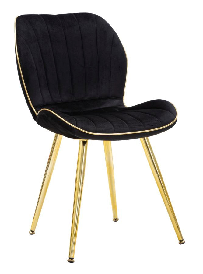 Elegant Paris Space Chairs Black and Gold - 2 Pcs 46x58x77 cm