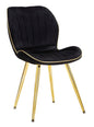 Elegant Paris Space Chairs Black and Gold - 2 Pcs 46x58x77 cm