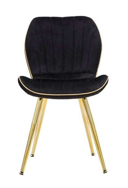 Elegant Paris Space Chairs Black and Gold - 2 Pcs 46x58x77 cm
