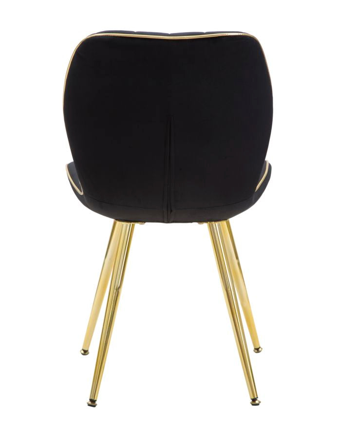 Elegant Paris Space Chairs Black and Gold - 2 Pcs 46x58x77 cm