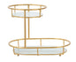 Elegant Two-Tier Valet Tray in Gilded Metal and Mirror Glass
