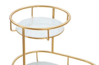 Elegant Two-Tier Valet Tray in Gilded Metal and Mirror Glass