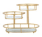 Elegant Three-Tiered Valet Tray in Gold-Tone Metal and Mirrored Glass