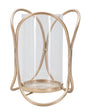 Glox Dark Metal and Glass Candle Holder Ø 16x21.5 cm