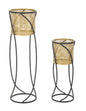 Coppia di Vasi Curvy in Metallo Elegante Ø 23x76 e 20x51 cm