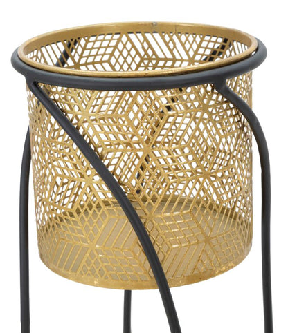 Coppia di Vasi Curvy in Metallo Elegante Ø 23x76 e 20x51 cm