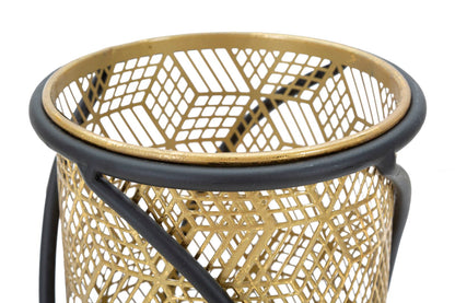 Coppia di Vasi Curvy in Metallo Elegante Ø 23x76 e 20x51 cm
