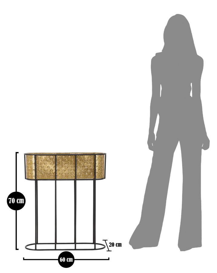 Portavasi Ovale in Metallo - 60x20x70 cm Elegante
