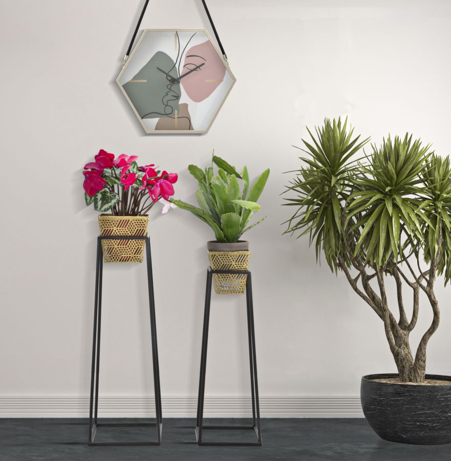 Coppia di Vasi Quadrati Eleganti cm ø 23x70-20x60