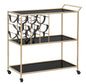 Elegant Black String Trolley 79x39.5x82 cm