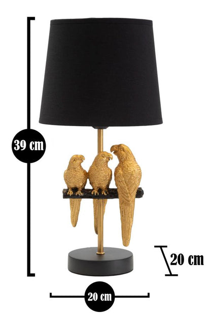 Nachttischlampe mit Papageien-Design, ø 20x39 cm