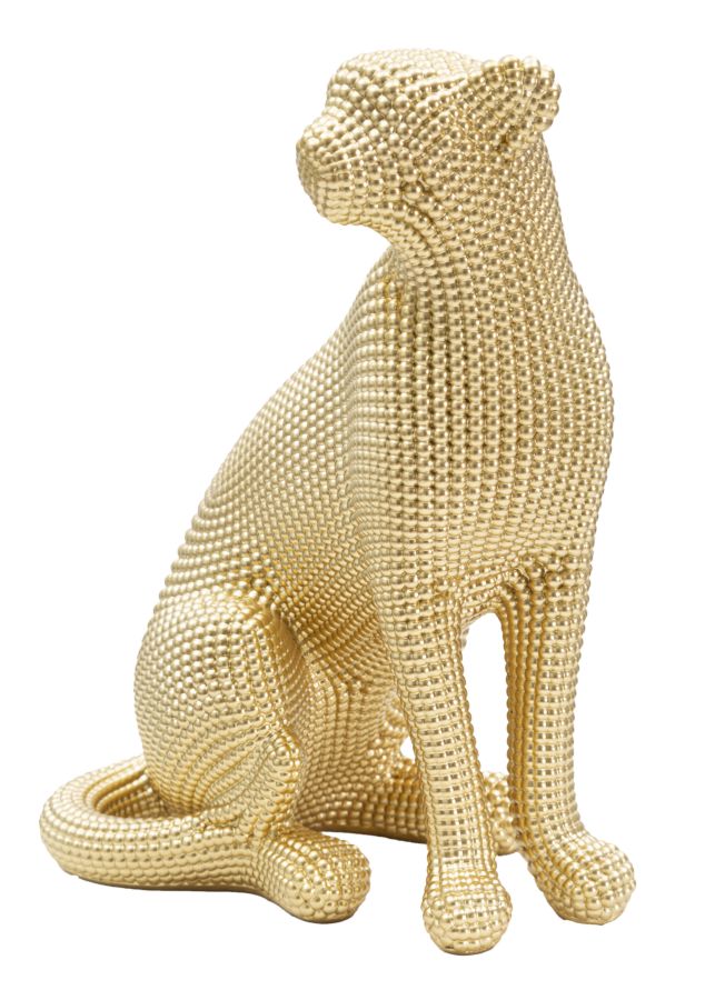 Statuette Goldener Leopard 23x15,5x29 cm
