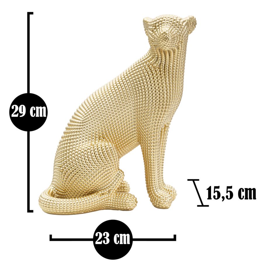 Statuette Goldener Leopard 23x15,5x29 cm