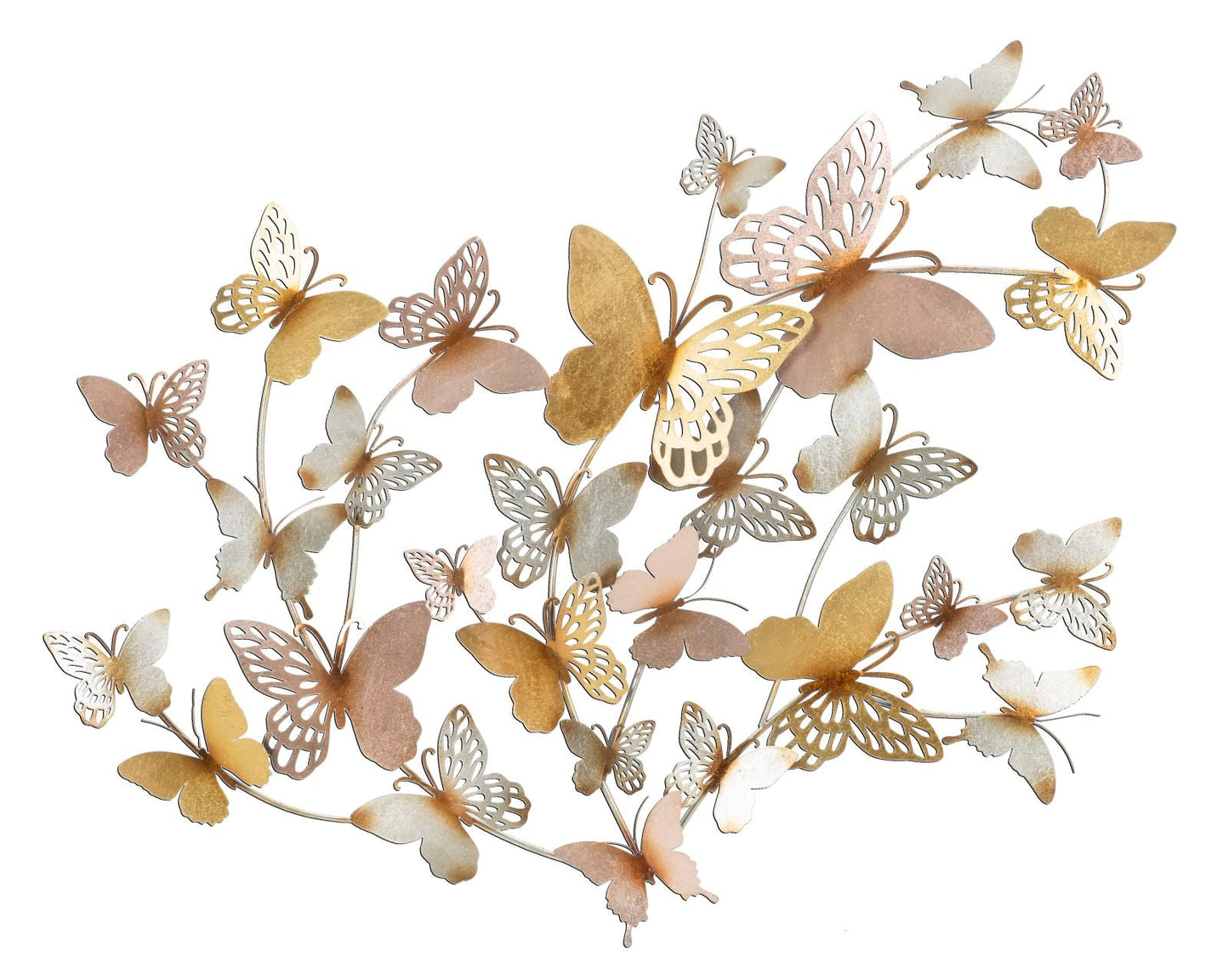 Pannello decorativo 3D Farfalle Oro/Rosa cm 132x3,5x95,5