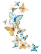 3D Decorative Panel with Gold and Light Blue Butterflies 59.5x4x111.5 cm