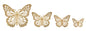Set of 3D Wooden Decorative Butterflies - 4 Pieces with Various Sizes