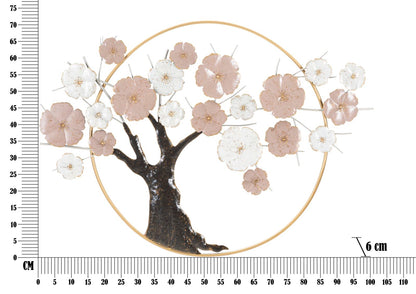 Decorative iron panel in the shape of a cherry tree 101x6x72 cm