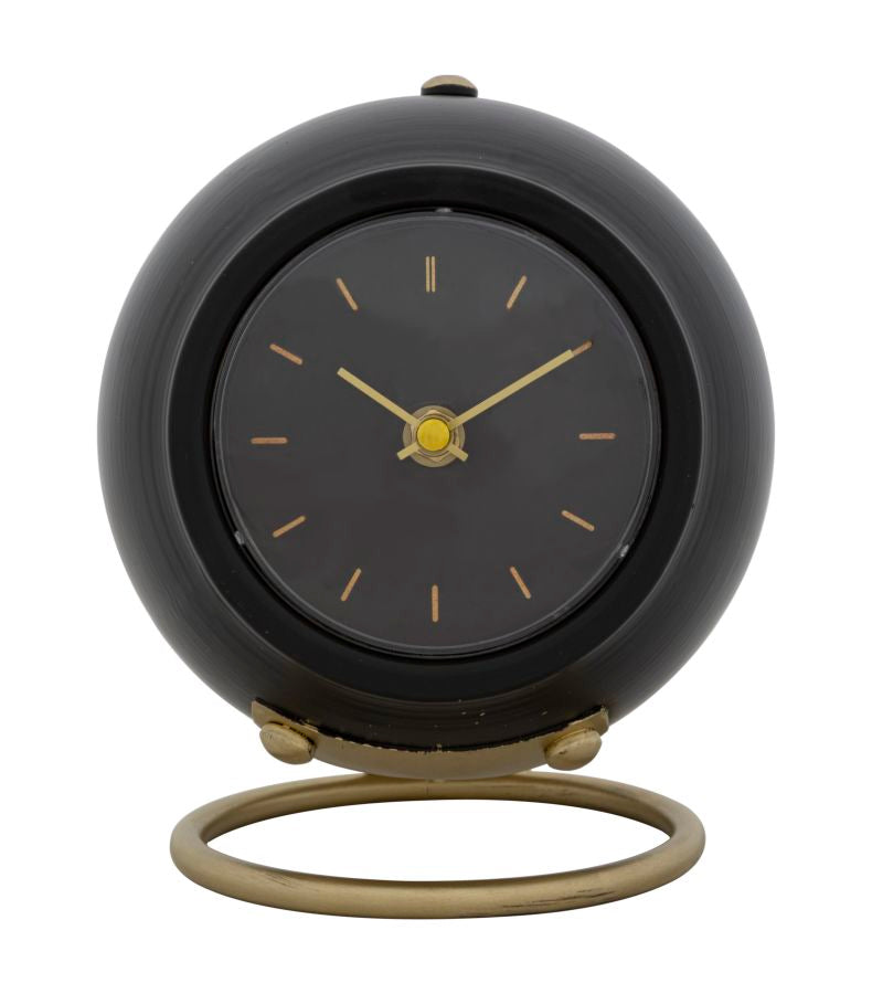 Elegante Tischuhr Kugel Schwarz 16x13x19 cm
