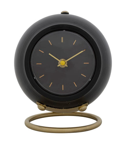 Elegante Tischuhr Kugel Schwarz 16x13x19 cm