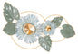 Decorative Iron Panel with Flowers and Leaves 90.5x7.5x50 cm