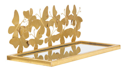 Elegante Wandregale mit Schmetterlingsdekorationen - Paar 43x19,2x16,5 cm
