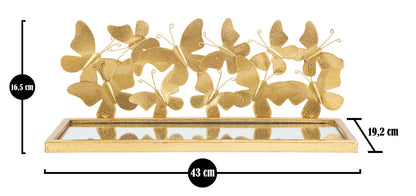 Elegante Wandregale mit Schmetterlingsdekorationen - Paar 43x19,2x16,5 cm