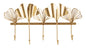 Metal Wall-Mounted Coat Rack with Leaf Design, 5 Hooks, 49.5x6x26.3 cm