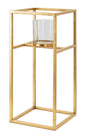 Elegant Gold Metal Candle Holder 15x15x35 cm
