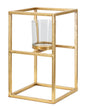 Elegant Metal and Glass Candle Holder 15x15x25 cm