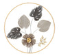 Decorative Iron Panel Ø 65.4 cm with 3D Floral Design
